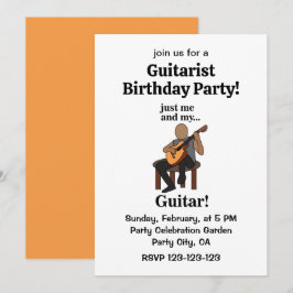 Guitarist Playing Guitar Birthday Party Einladung