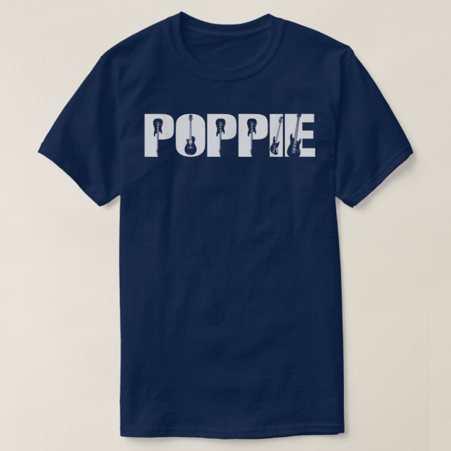 Guitarist Poppie Funny Music Guitar Lover Fathers  T-Shirt (Design vorne)