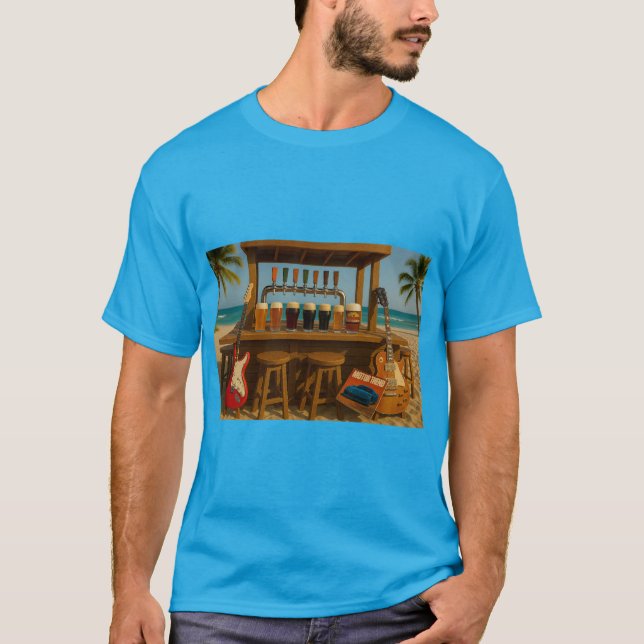 Guitars and micro brews at the beach bar T-Shirt (Vorderseite)