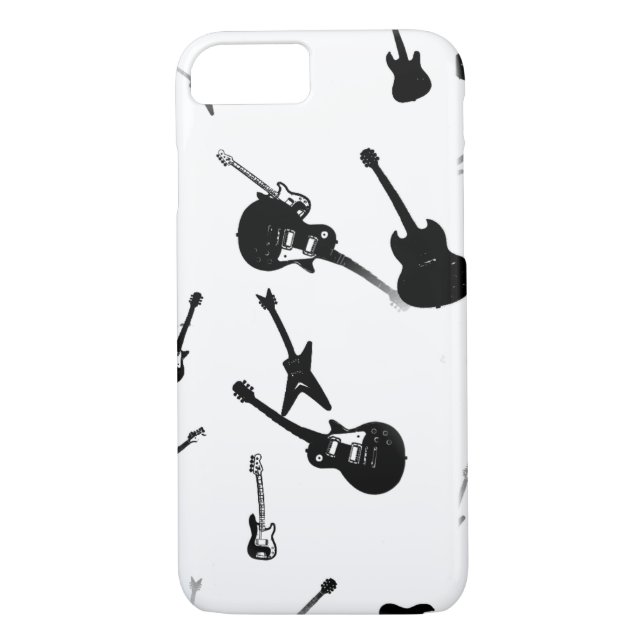 Guitars Rock Schwarz-weiß Iphone Case 4 (Rückseite)