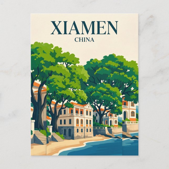 Gulangyu Insel China Postkarte (Vorderseite)