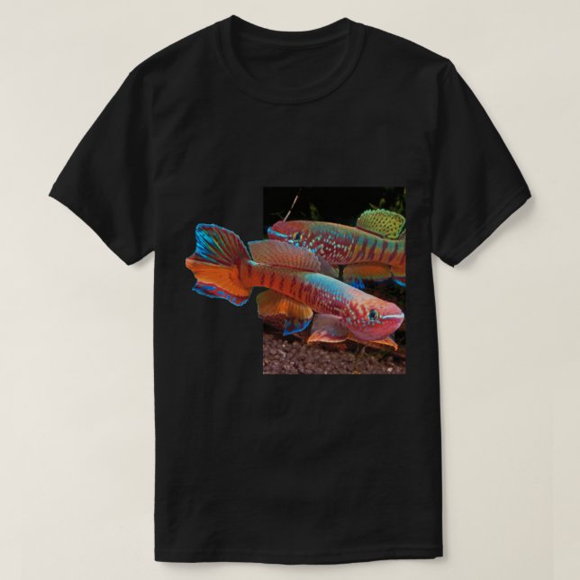Gularis Killifish auf schwarzem T-Shirt (Design vorne)