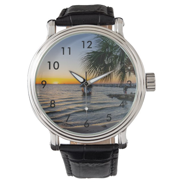 Gulet Breeze Florida Sonnenuntergang Armbanduhr (Vorderseite)