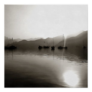 Gulets Ethereal in Gray Sailboat Malerei Poster