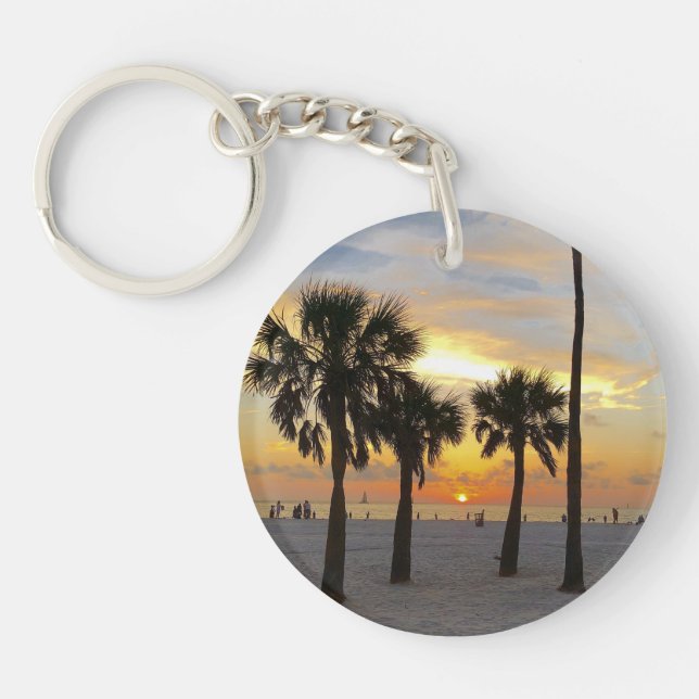 Gulf Beach Sunset mit Adresse Schlüsselanhänger (Vorderseite)