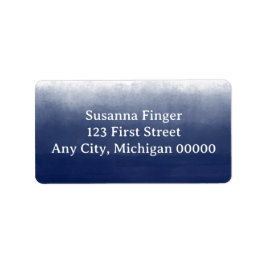 Gulf Blue Watercolor Adressaufkleber