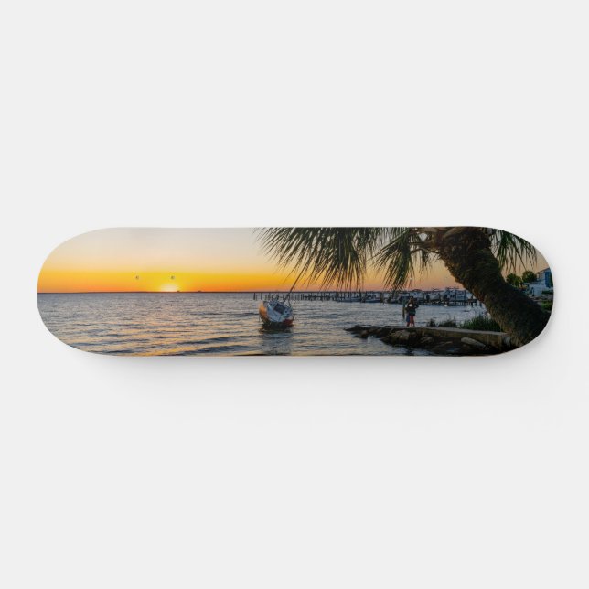 Gulf Breeze Florida Sunset Skateboard (Horizontal)
