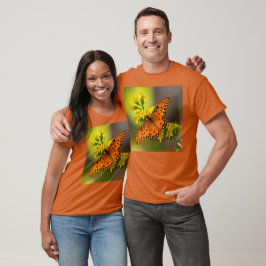 Gulf Fritillary aka Passion Butterfly on Goldenrod T-Shirt