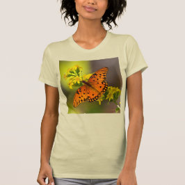 Gulf Fritillary aka Passion Butterfly on Goldenrod T-Shirt