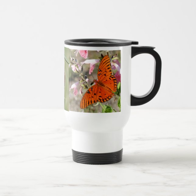 Gulf Fritillary Butterfly Lifecycle Thermal Cup Reisebecher (Rechts)