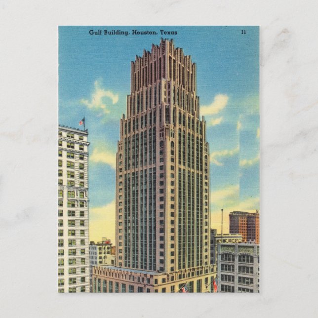 Gulf Gebäude, Houston, Texas Postkarte (Vorderseite)