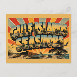 Gulf Islands National Seashore MS Vintage Reise Postkarte