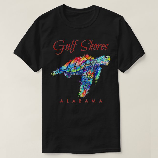 Gulf Shores Alabama Watercolor Sea Turtle  T-Shirt (Design vorne)