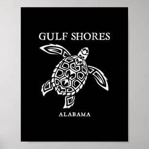 Gulf Shores Alama Retro Meeresschildkröte Jungen M Poster
