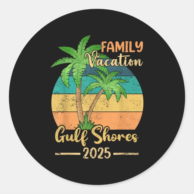 Gulf Shores Beach Alabama Family Vacation 2025 Sum Runder Aufkleber (Vorderseite)