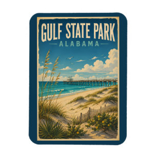 Gulf State Park Alabama Illustration Reise Kunst Magnet