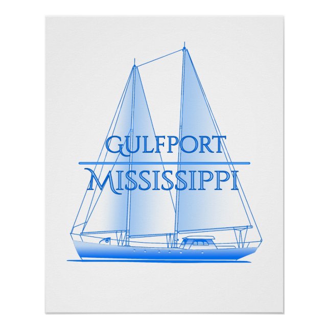 Gulfport Coastal Nautical Sailing Poster (Vorderseite)