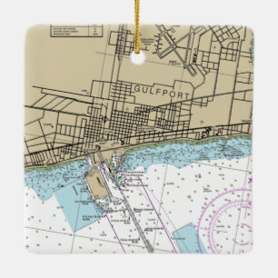 Gulfport Mississippi Chart Keramikornament