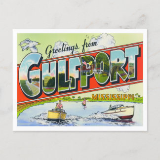 Gulfport, Mississippi - Vintage Großbuchstaben Pos Postkarte