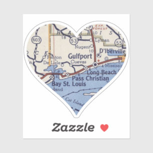 Gulfport MS Vintage Karte Aufkleber