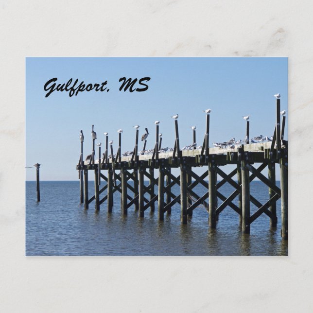 Gulfport Pier Postkarte (Vorderseite)