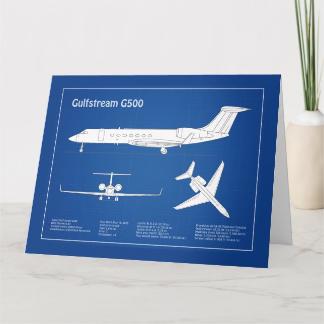Gulfstream G500 - Flugzeugkonzepte ABD Dankeskarte (Vorderseite)