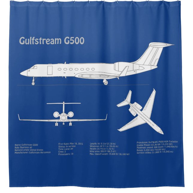 Gulfstream G500 - Flugzeugkonzepte ABD Duschvorhang (Vorderseite)