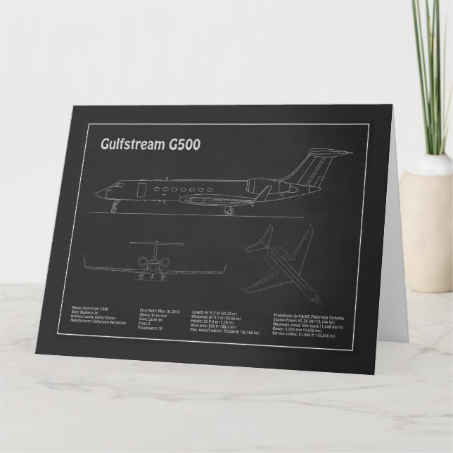 Gulfstream G500 - Flugzeugkonzepte PD Dankeskarte (Vorderseite)
