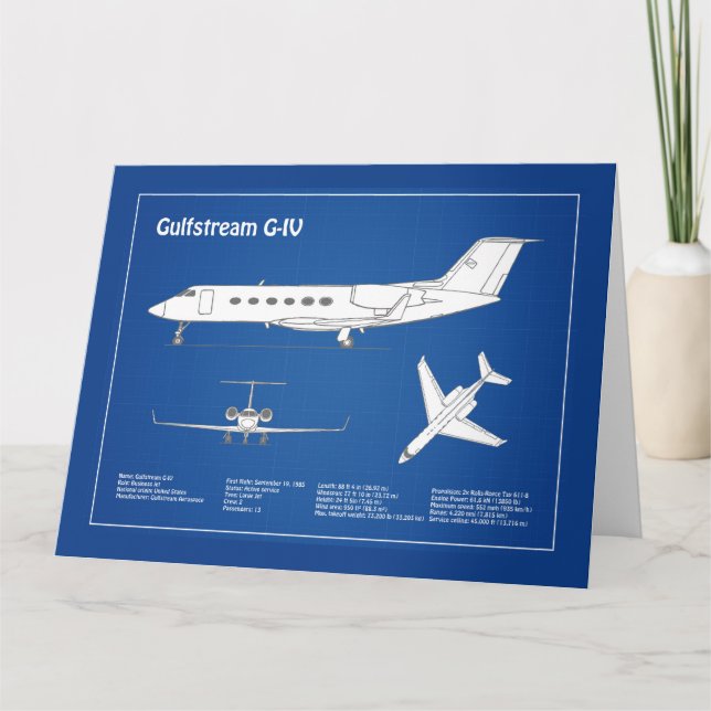 Gulfstream G-IV - Flugzeugkonzepte ABD Dankeskarte (Vorderseite)