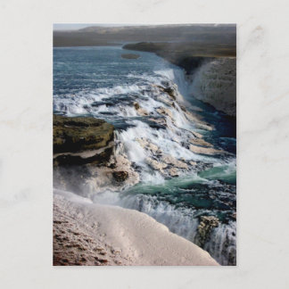 Gull Foss Waterfall Island Postkarte