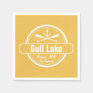 Gull Lake Minnesota Anker, Paddle Stadt und Name Serviette