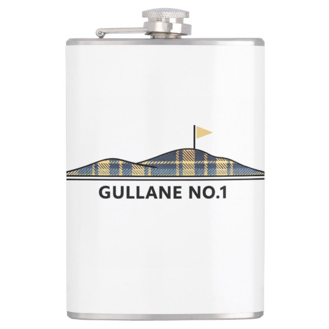 Gullane Golf Schottischer Golf-Geschenk-Tartan  Flachmann (Vorderseite)