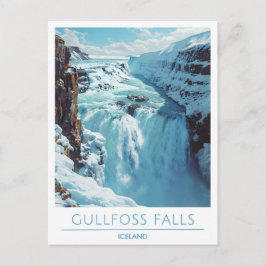 Gullfoss Falls Island Travel Postkarte
