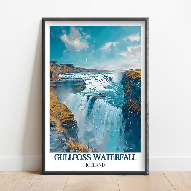 Gullfoss Wasserfall Island Kunst - Gullfoss Poster (Von Creator hochgeladen)