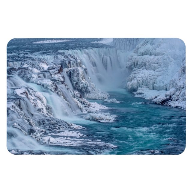 Gullfoss Wasserfall Island Magnet (Horizontal)