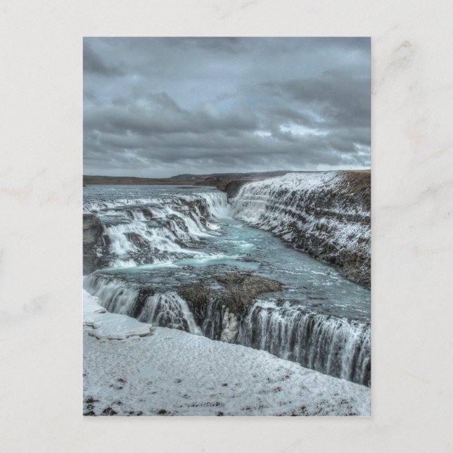 Gullfoss Wasserfall, Island Postkarte (Vorderseite)