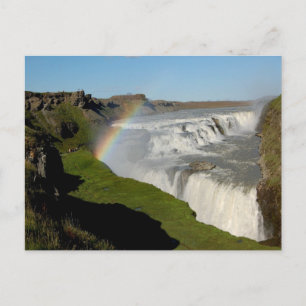 Gullfoss waterfall in summer postkarte