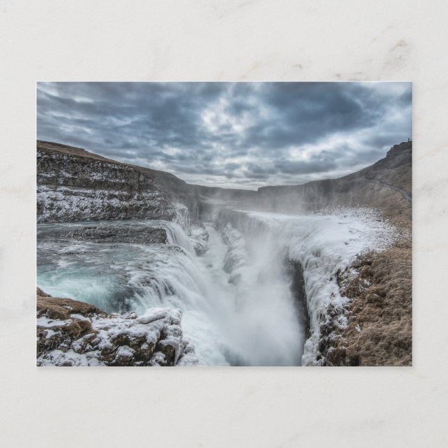 Gullfoss Waterfall, Island Postkarte (Vorderseite)