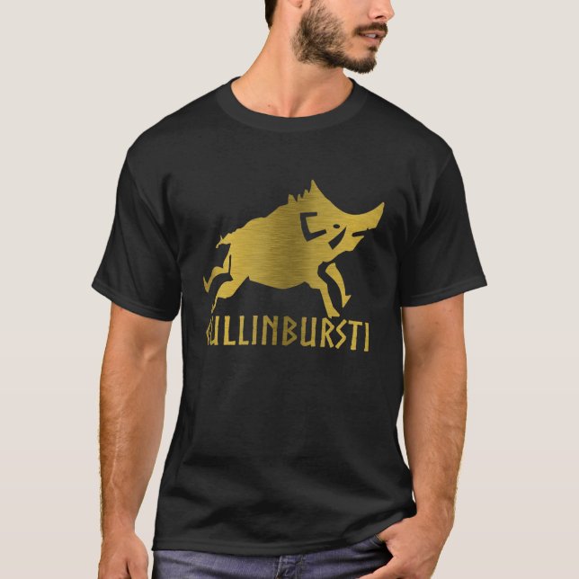 Gullinbursti Gold Boar Norse Mythology Viking Hist T-Shirt (Vorderseite)