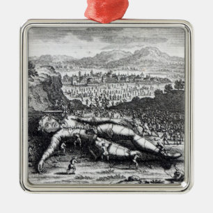 Gulliver nahm durch die Lilliputians gefangen Silbernes Ornament