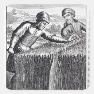 Gulliver wird von einem Bauer in Quadratischer Aufkleber