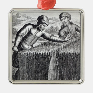 Gulliver wird von einem Bauern herein entdeckt Silbernes Ornament