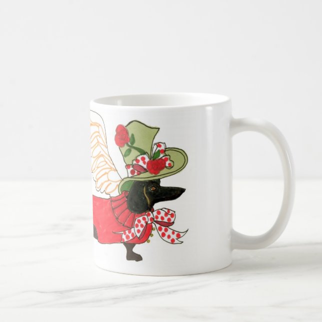 Gullivers Engels-schwarze Dackel-Tasse Tasse (Rechts)