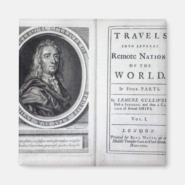 'Gullivers Reisen' von Jonathan Swift, 1726 Magnet (Vorne)