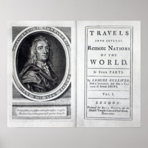 'Gullivers Reisen' von Jonathan Swift, 1726 Poster