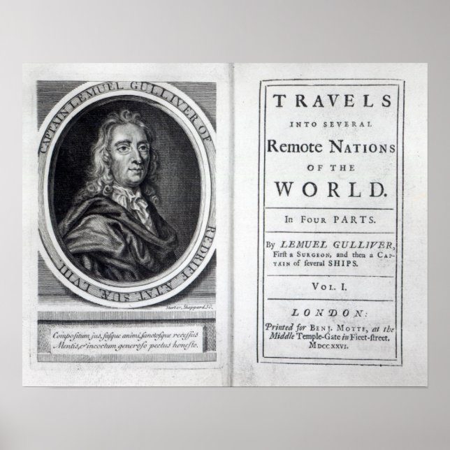 'Gullivers Reisen' von Jonathan Swift, 1726 Poster (Vorne)