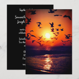 Gulls bei Sonnenuntergang Foto Orange und Black We Einladung
