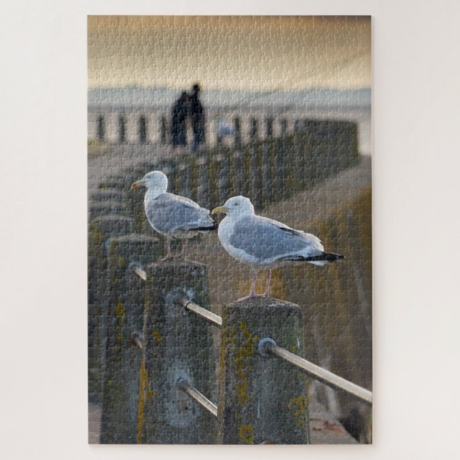 Gulls on Promenade at Silloth, Cumbria Puzzle (Vertikal)