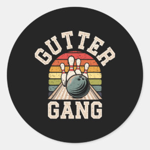 Gully Gang Bowling Lustiger Kegler Runder Aufkleber