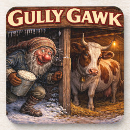 Gully Gawk Icelandic Yule Lad postcard Getränkeuntersetzer